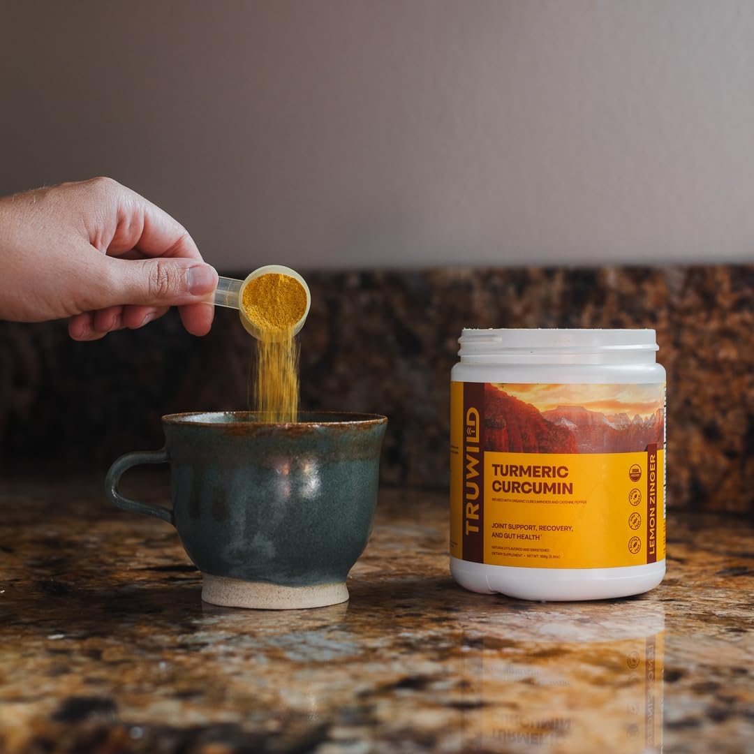 Organic Vegan Turmeric Curcumin Drink Mix Powder with Black Pepper and Ginger for Wellness and Joint Health, Made in USA - 20 Servings