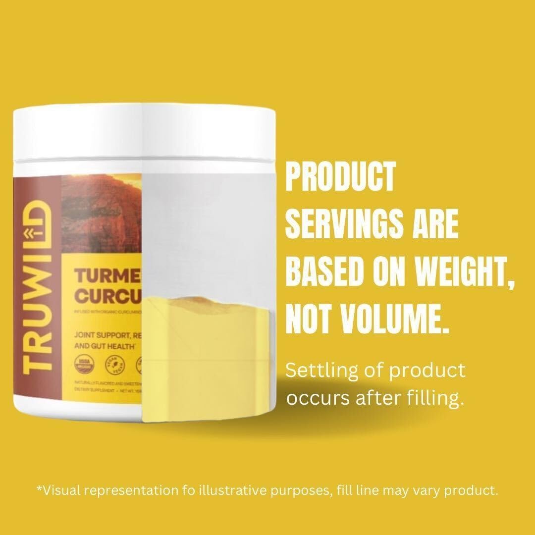 Organic Vegan Turmeric Curcumin Drink Mix Powder with Black Pepper and Ginger for Wellness and Joint Health, Made in USA - 20 Servings