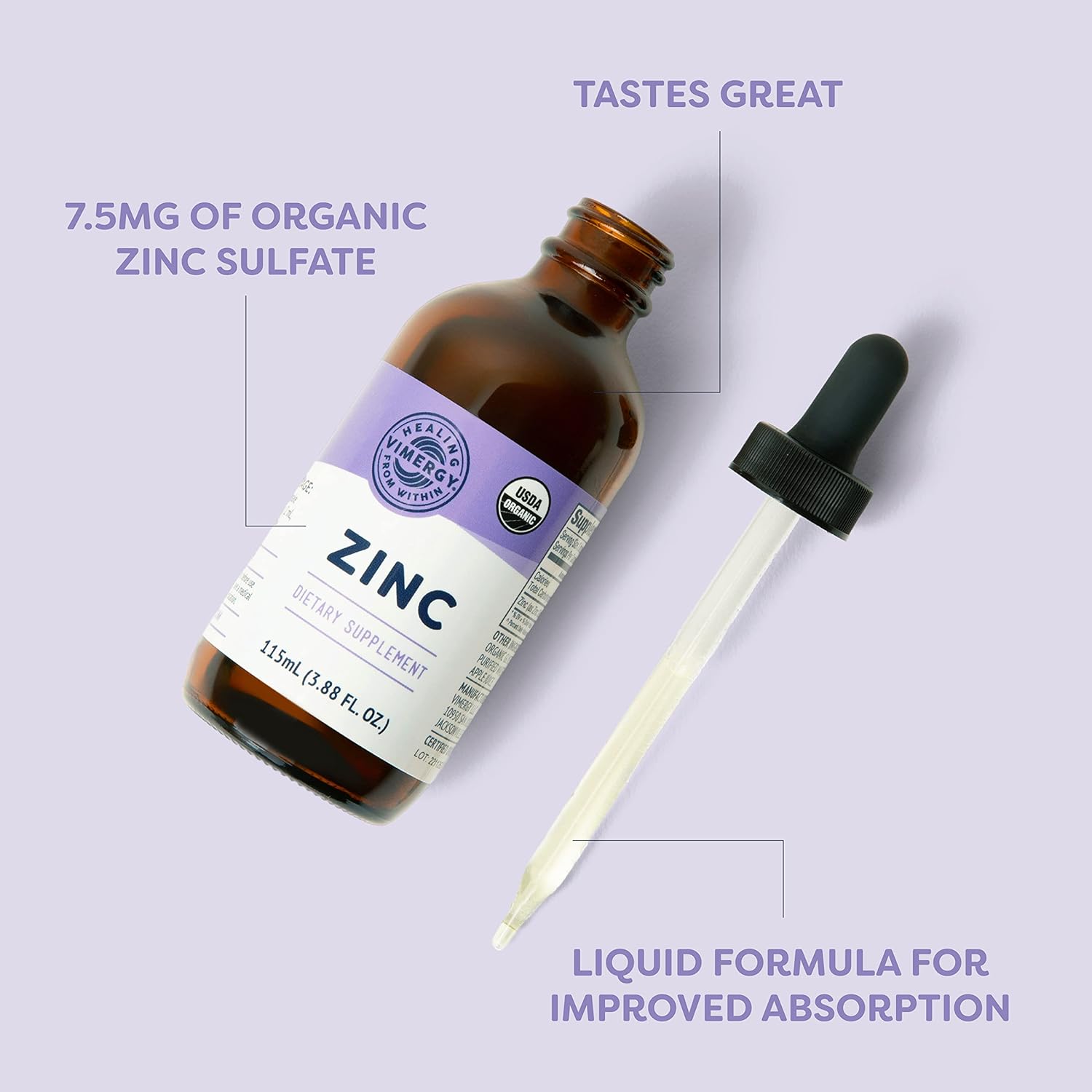 Organic Vimergy Zinc Bundle - 115mL & 55mL - USDA Certified