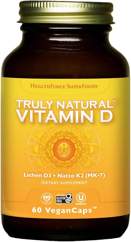 Organic Vitamin D Supplement - 60 Vegan Capsules by HealthForce SuperFoods