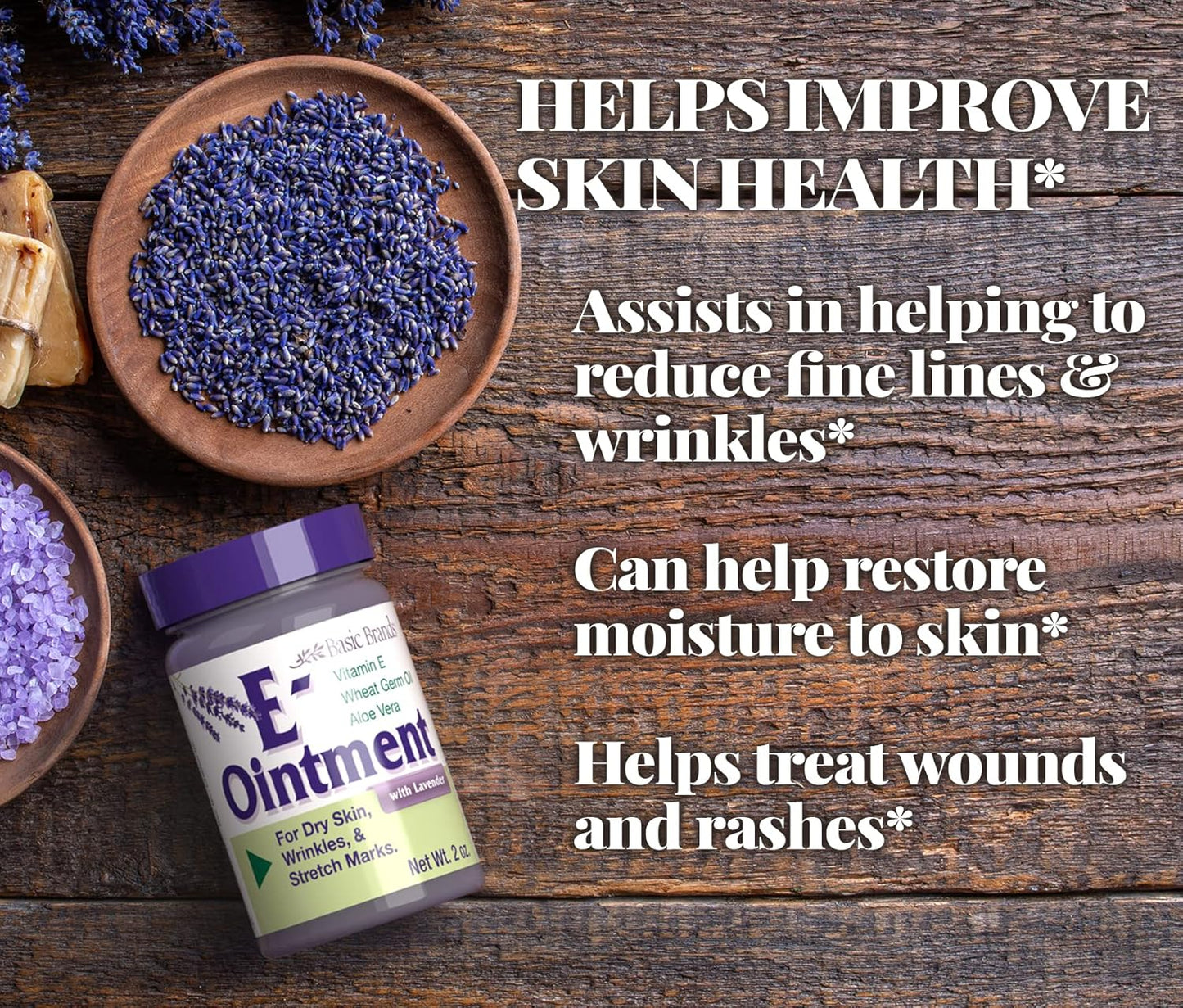 Organic Vitamin E Ointment 2 oz - Moisturizing, Scar & Stretch Mark Reduction - Pack of 2