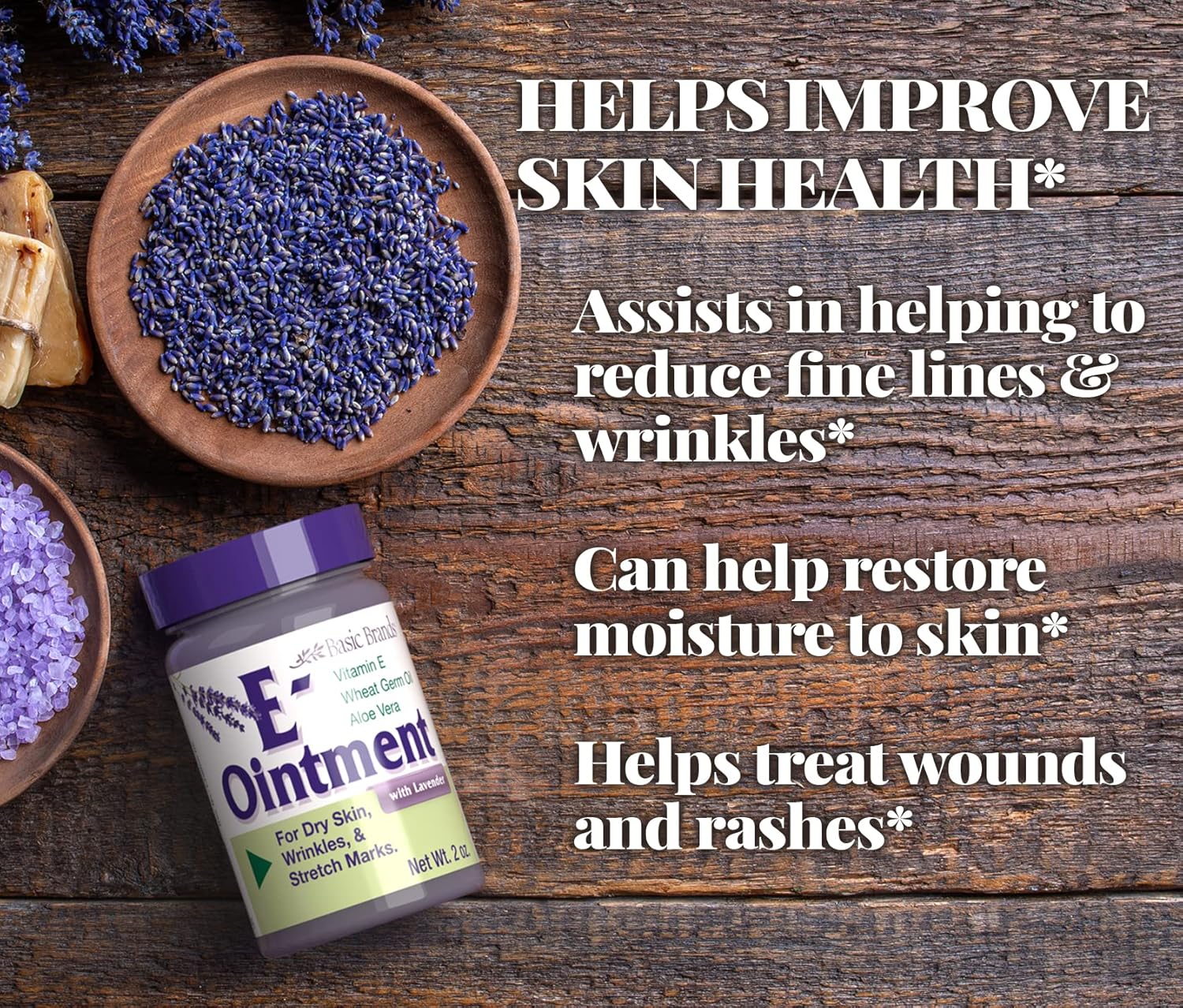Organic Vitamin E Ointment 2 oz - Moisturizing, Scar & Stretch Mark Reduction - Pack of 2