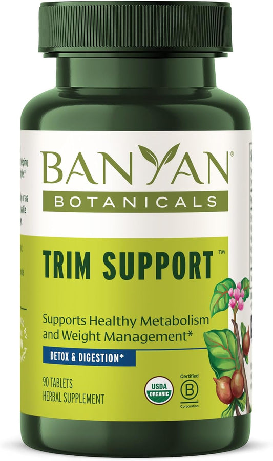 Organic Weight Loss Supplement with Triphala & Guggulu for Natural Metabolism Support - 90 Tablets - Non-GMO Vegan - Banyan Botanicals