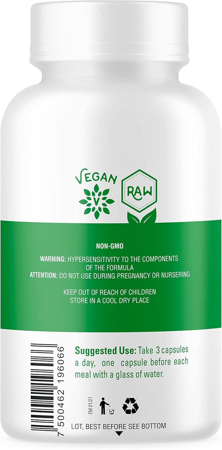 Organic Wheatgrass Capsules - 60 Count | USDA Certified, Non-GMO, Vegan Supplement for Natural Energy Boost & Immune Support