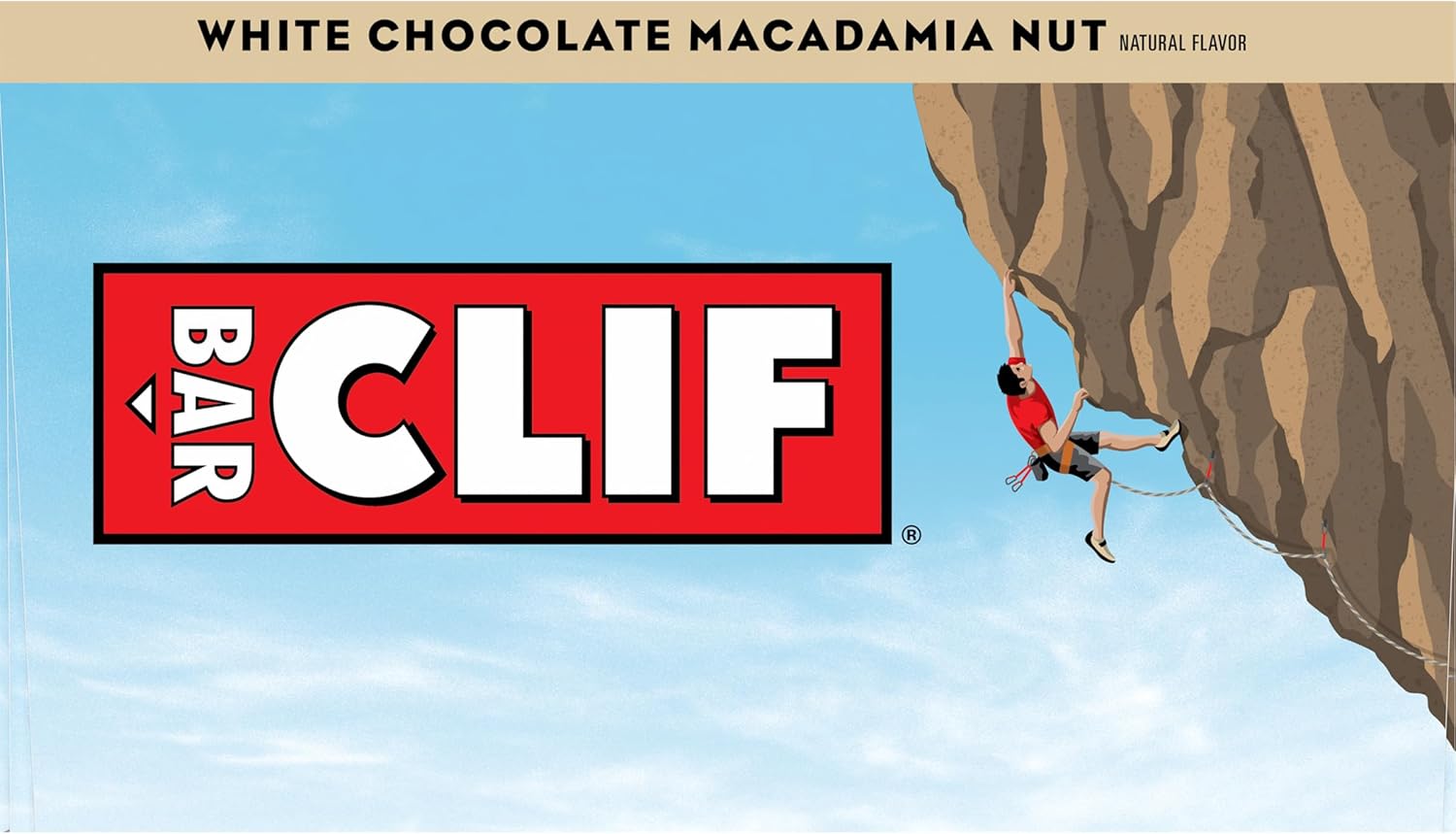 Organic White Chocolate Macadamia Nut Clif Bars - 9g Protein, Non-GMO, Plant Based Energy Bars - 12 Pack of 2.4 oz Bars