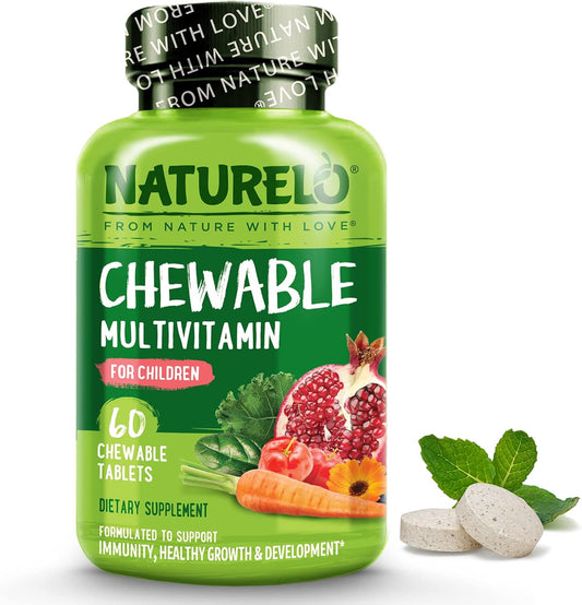 Organic Whole Food Children's Multivitamin Chewables - Vegan & Vegetarian Friendly - 60 Tablets