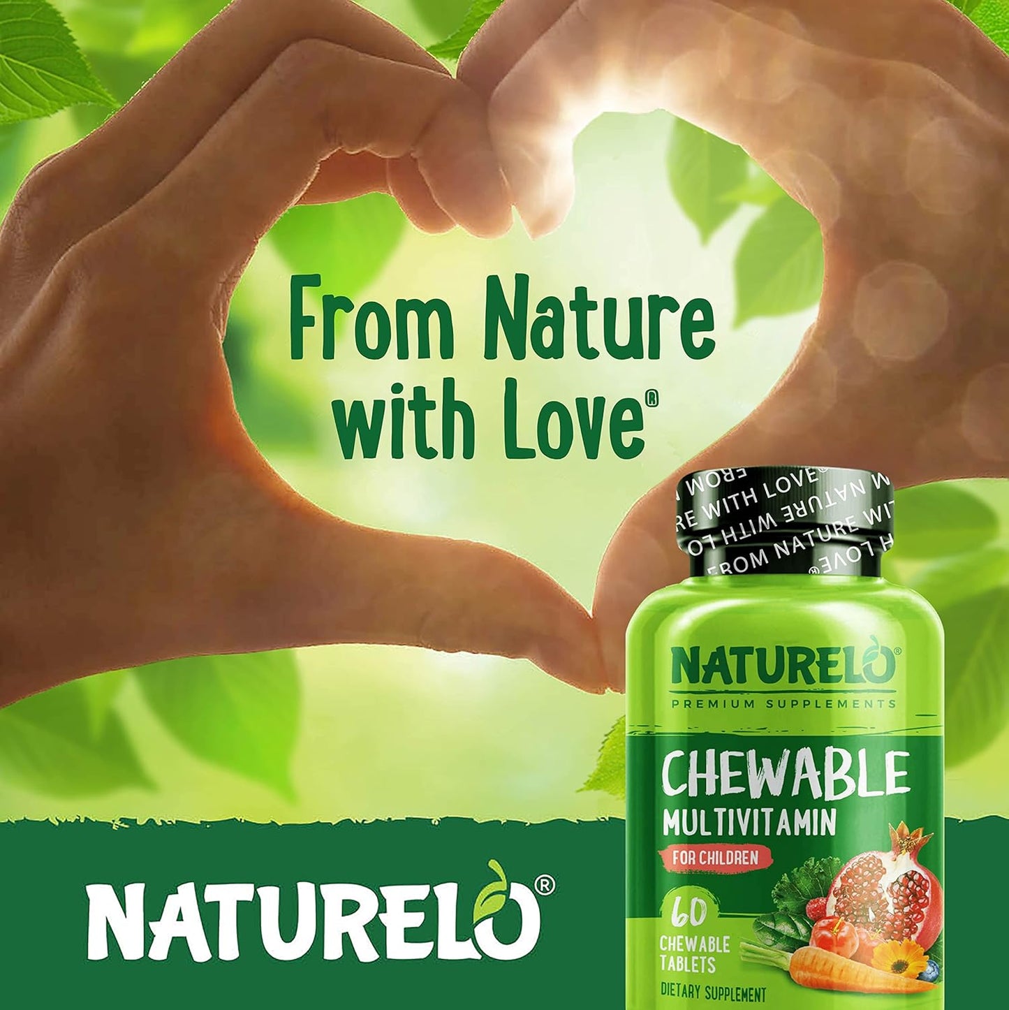 Organic Whole Food Children's Multivitamin Chewables - Vegan & Vegetarian Friendly - 60 Tablets