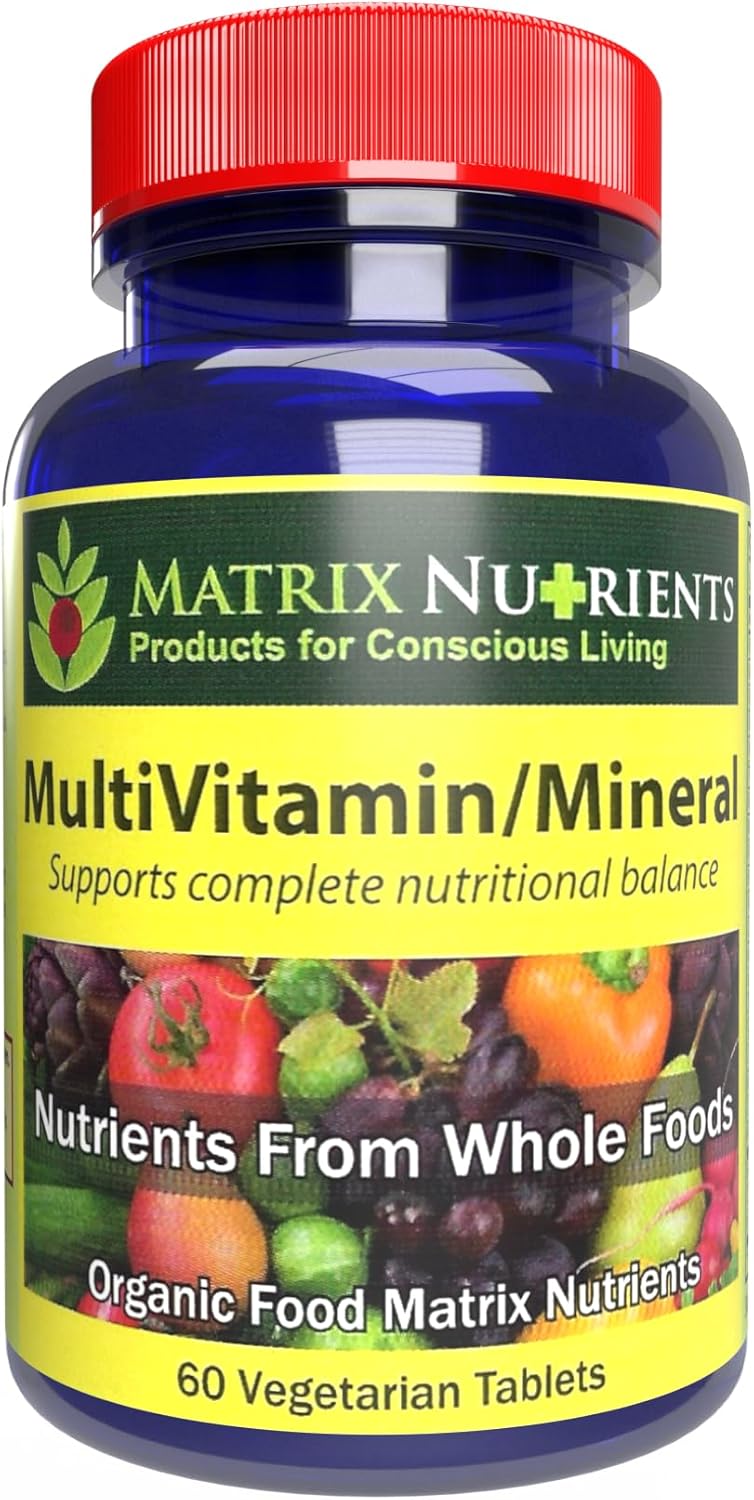 Organic Whole Food Multivitamin with Minerals - Vegan Tablets (60ct) - Comprehensive Daily Health Support with Vitamin A, C, D, E & More