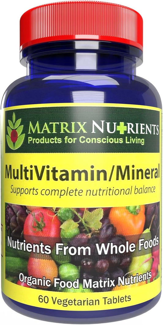 Organic Whole Food Multivitamin with Minerals - Vegan Tablets (60ct) - Comprehensive Daily Health Support with Vitamin A, C, D, E & More