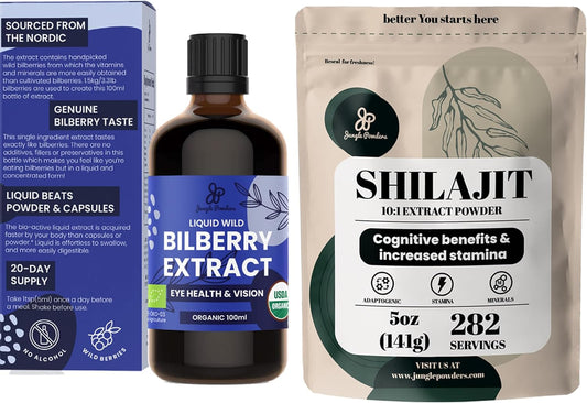 Organic Wild Bilberry and Shilajit Extract for Eye Health and Immune Support