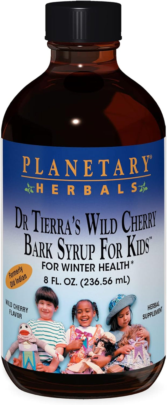 Organic Wild Cherry Bark Syrup for Kids | 8 Ounces Bottle | Natural Herbal Remedy for Children