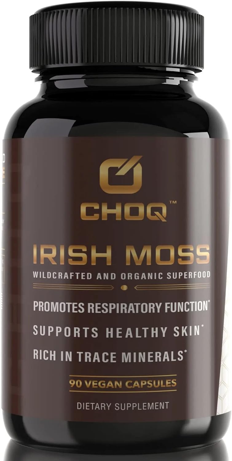 Organic Wild Crafted Irish Sea Moss Capsules for Healthy Skin, Gut Health, and Immune Function - 90 Vegan Capsules