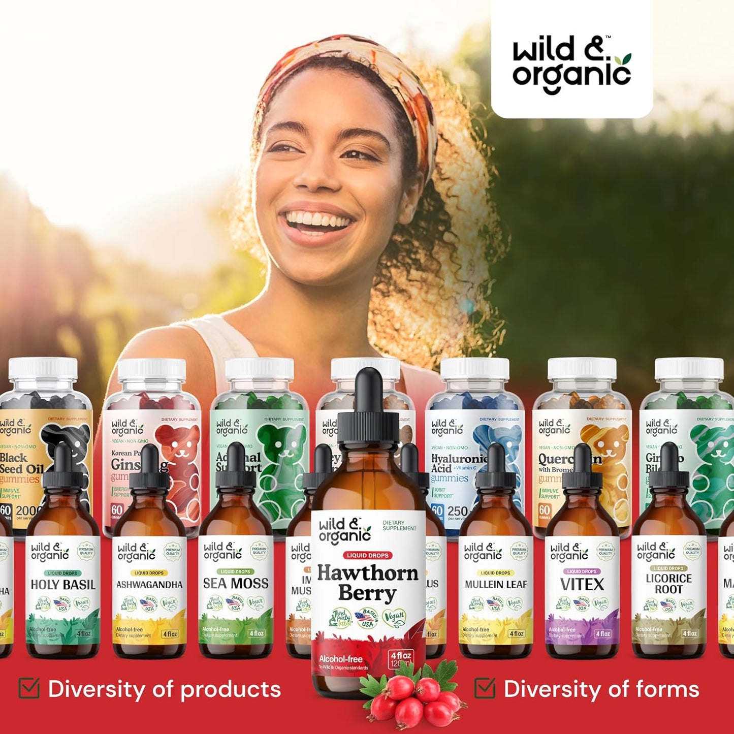 Organic Wild Hawthorn Berry Tincture - 600 mg Liquid Supplement - Vegan, Sugar & Alcohol-Free - 4 fl oz Bottle