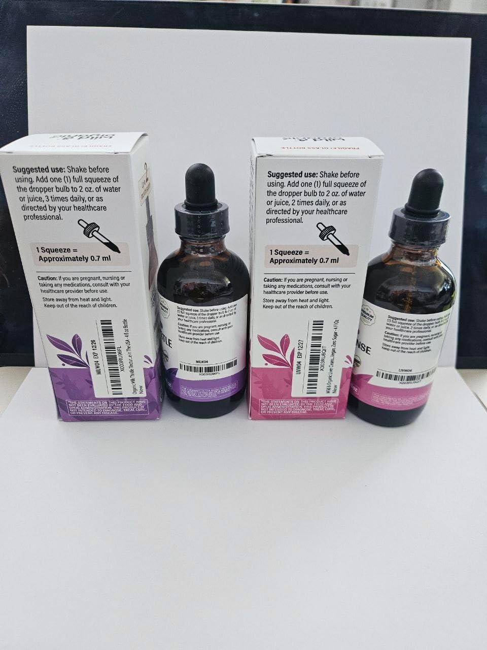 Organic Wild Milk Thistle and Liver Cleanse Tincture Combo - 4 fl oz Each