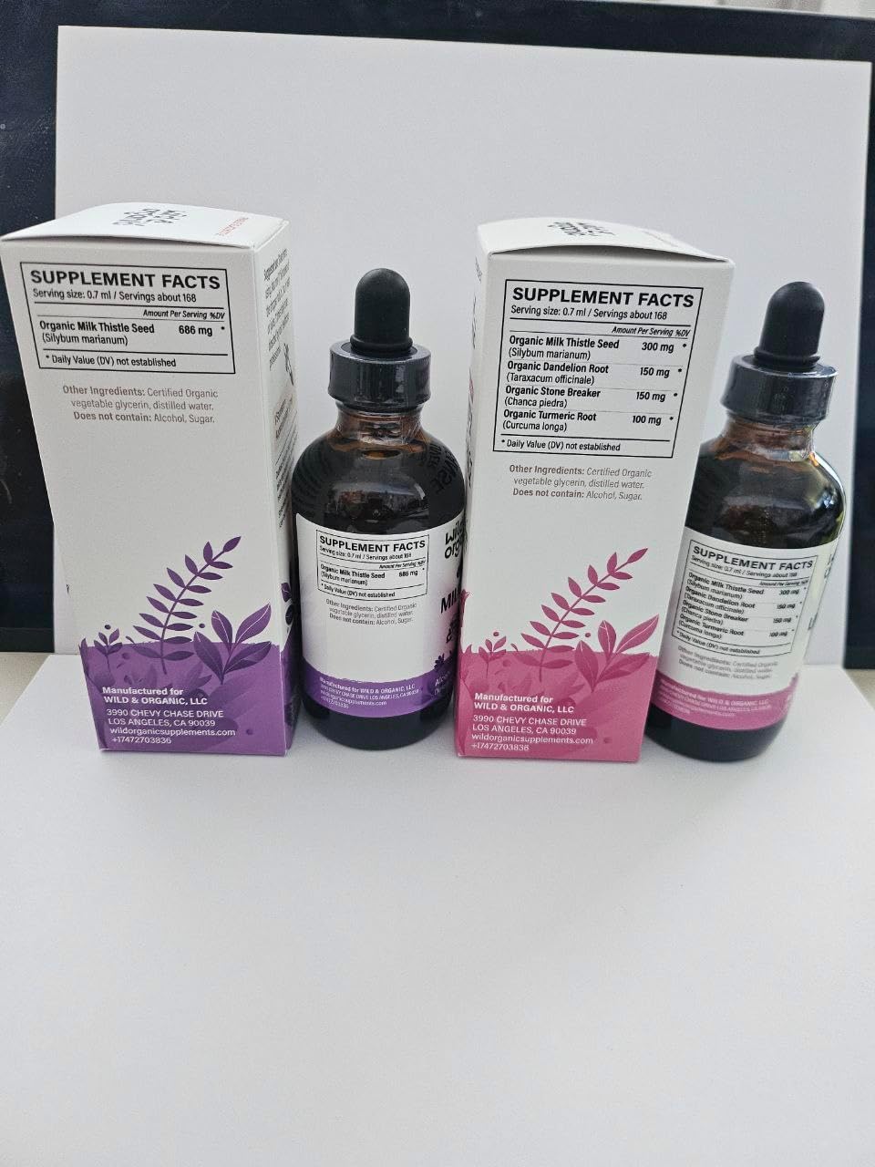 Organic Wild Milk Thistle and Liver Cleanse Tincture Combo - 4 fl oz Each