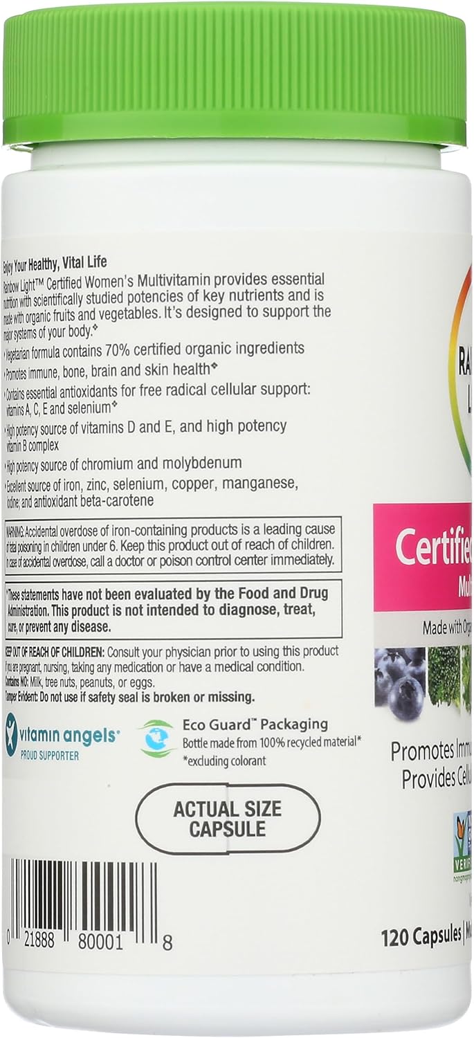 Organic Women's Multivitamin with Rainbow Light, 120 Capsules