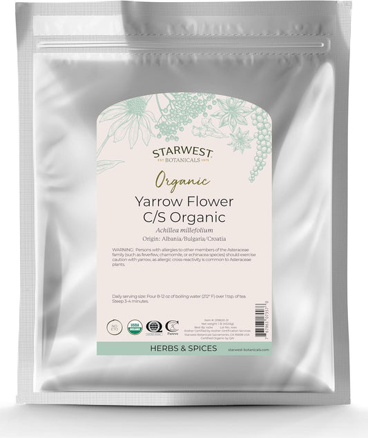 Organic Yarrow Flower Cut & Sift by Starwest Botanicals