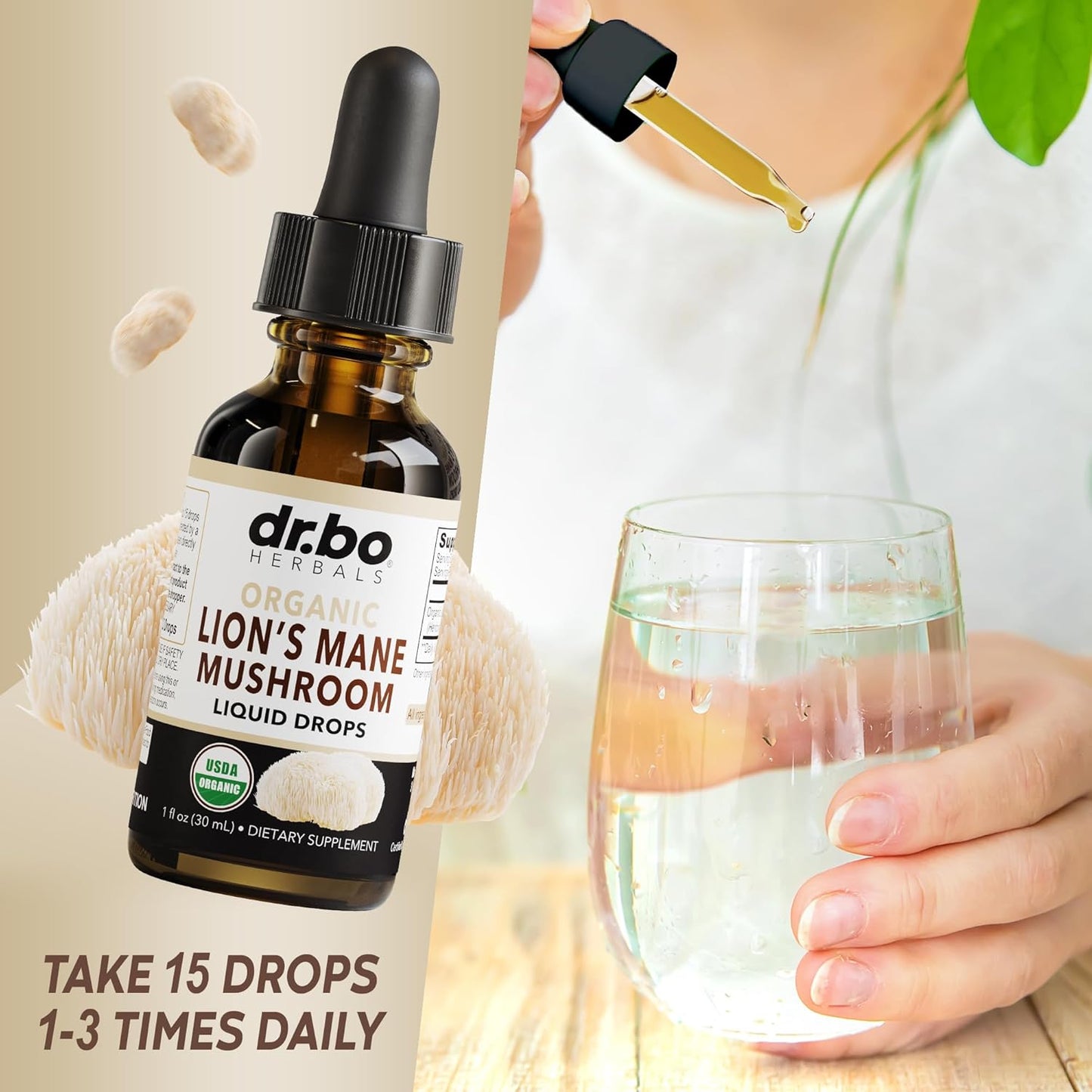 Organic Zeolite Detox Drops with Lions Mane for Kids & Adults - Gentle Daily Cleanse with Vitamins B12 & D - Liquid Mushroom Focus Supplement