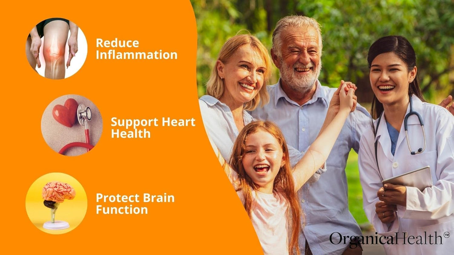 OrganicaHealth Golden Relief Capsules - Joint Support with Turmeric, Quercetin, Bromelain, Boswellia - Immune & Muscle Care - 60 Capsules