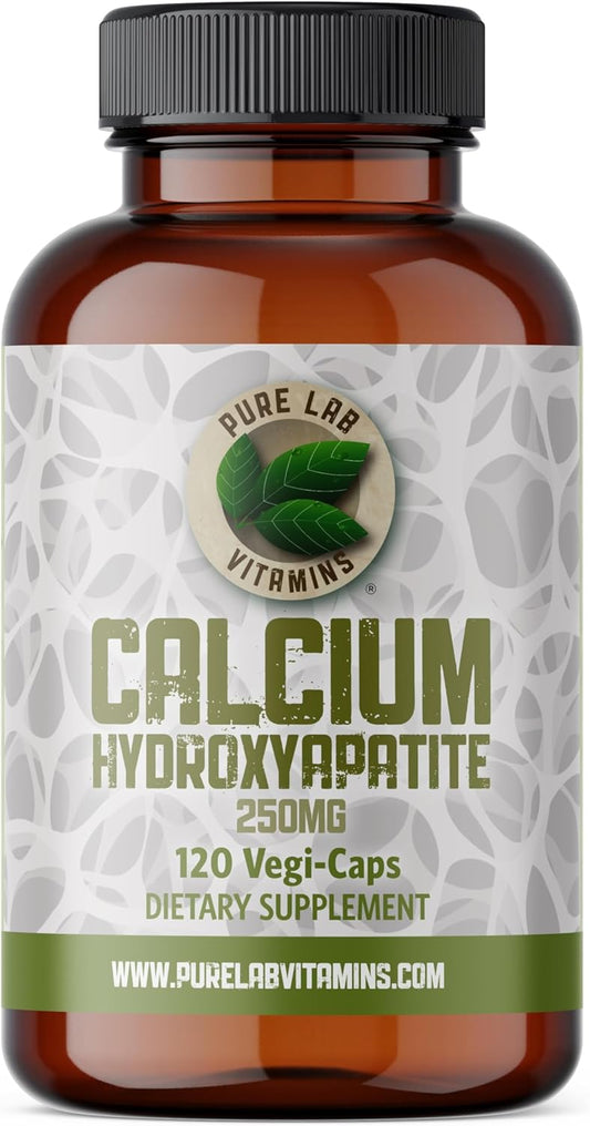 Organically-Bound Calcium Hydroxyapatite 250 mg Capsules - 120 Vegan Capsules by Pure Lab Vitamins