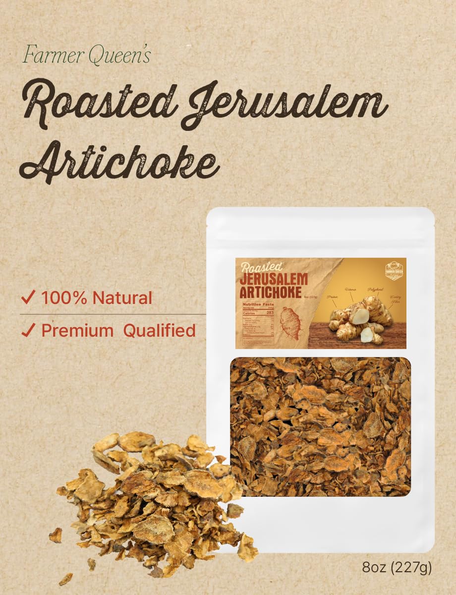 Organically Grown 8oz Roasted Jerusalem Artichoke: High Inulin & Polyphenol Dietary Fiber