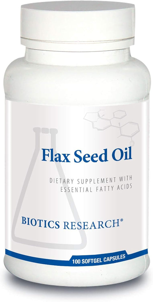 Organically Grown Cold Pressed Flax Seed Oil Capsules - Heart Health Support - 100 Softgels, 1,000mg Each