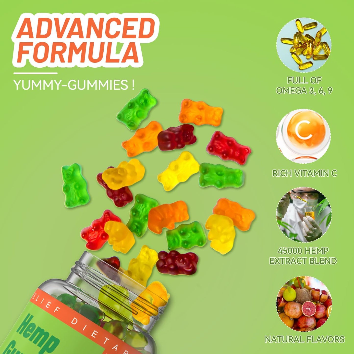 Organicmetabolism boosterGummies 2,000,000 XXL Strength - Vegan Fruity Edibles withmetabolism boosterOil - Low Sugar, Non-GMO - 180 ct
