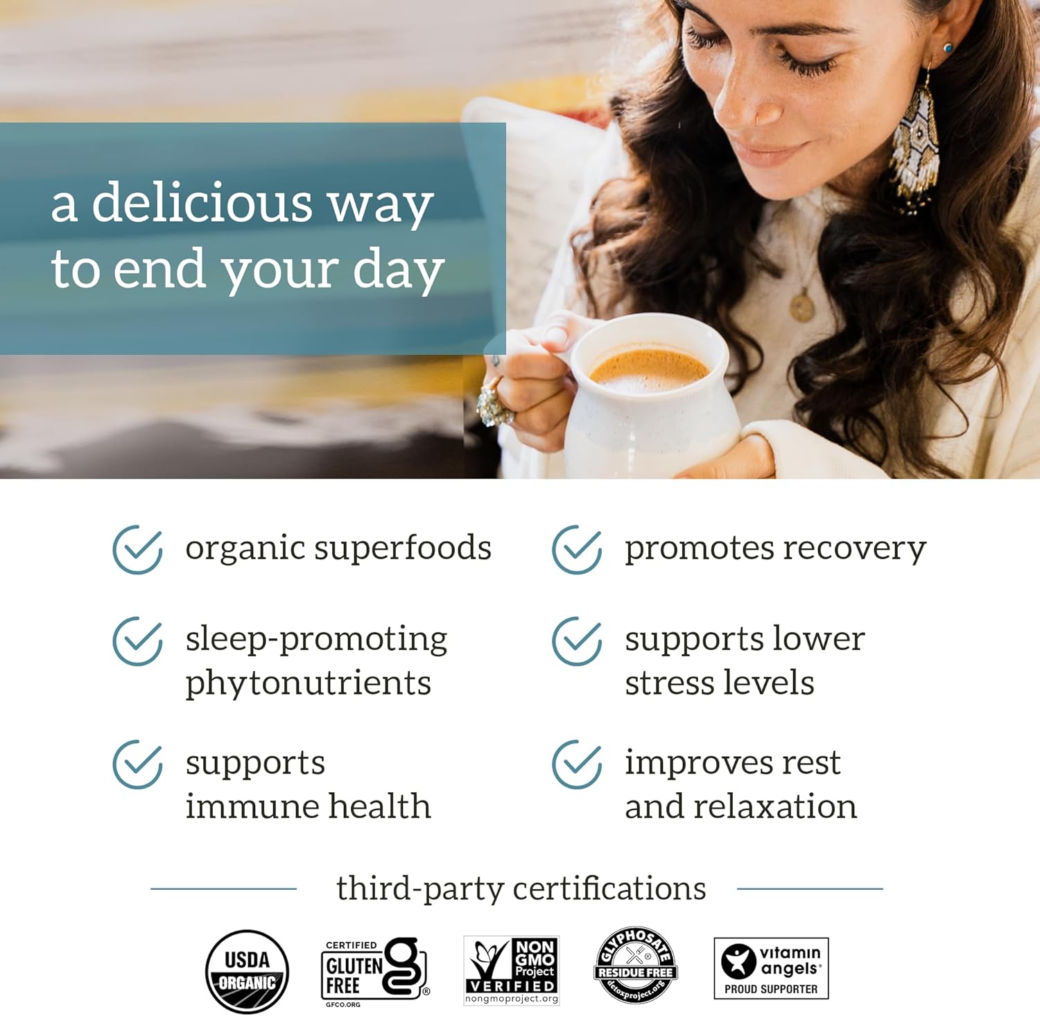 Organifi Gold Superfood Supplement Powder - 3 Pack, 90 Servings - Stress Support, Improved Sleep, Relaxation - Turmeric & Reishi