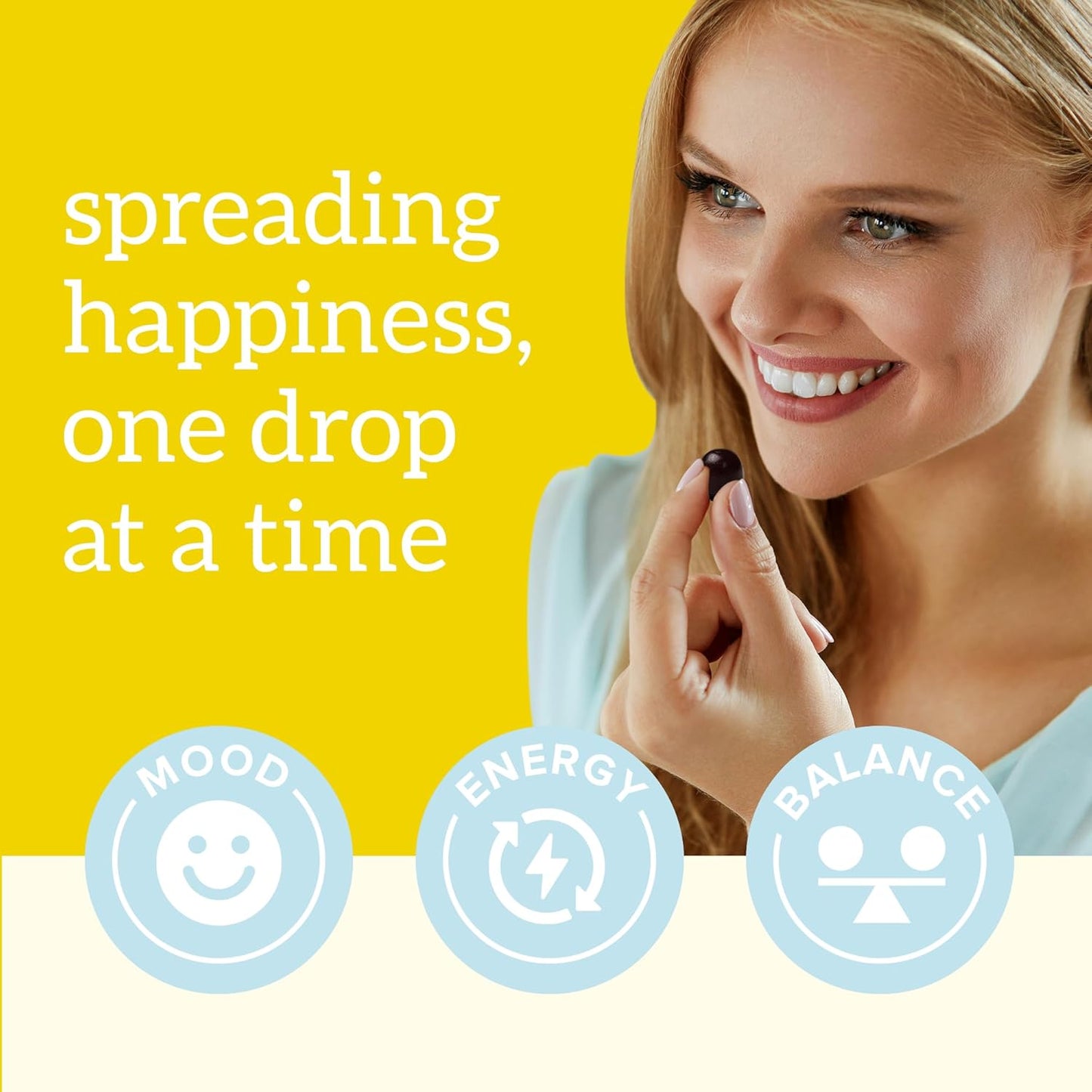 Organifi Happy Drops: Daily Mood Support Gummies for Adults - Superfood Supplement for Balance, Energy, and Bliss - Sweet Lemon Flavor - 60 Gummies
