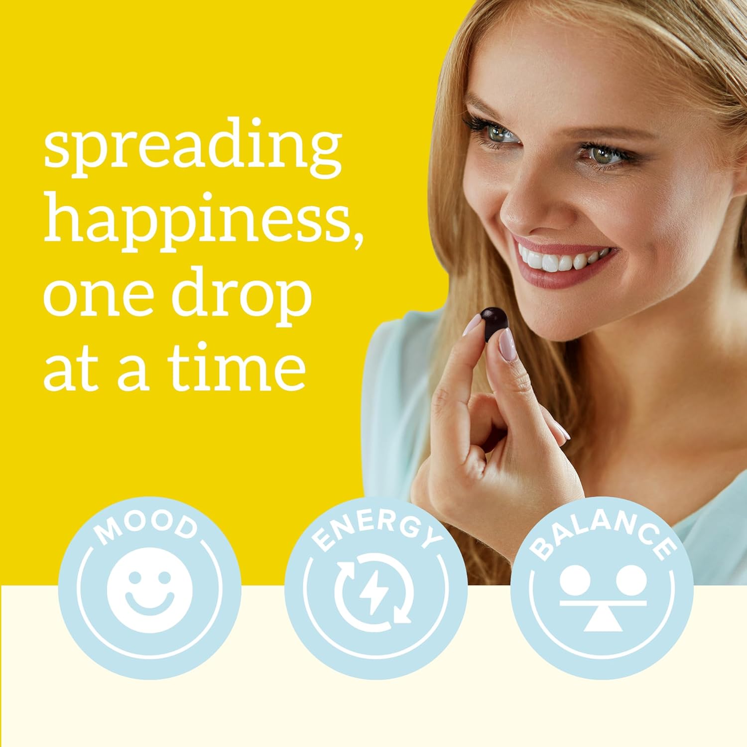 Organifi Happy Drops: Daily Mood Support Gummies for Adults - Superfood Supplement for Balance, Energy, and Bliss - Sweet Lemon Flavor - 60 Gummies