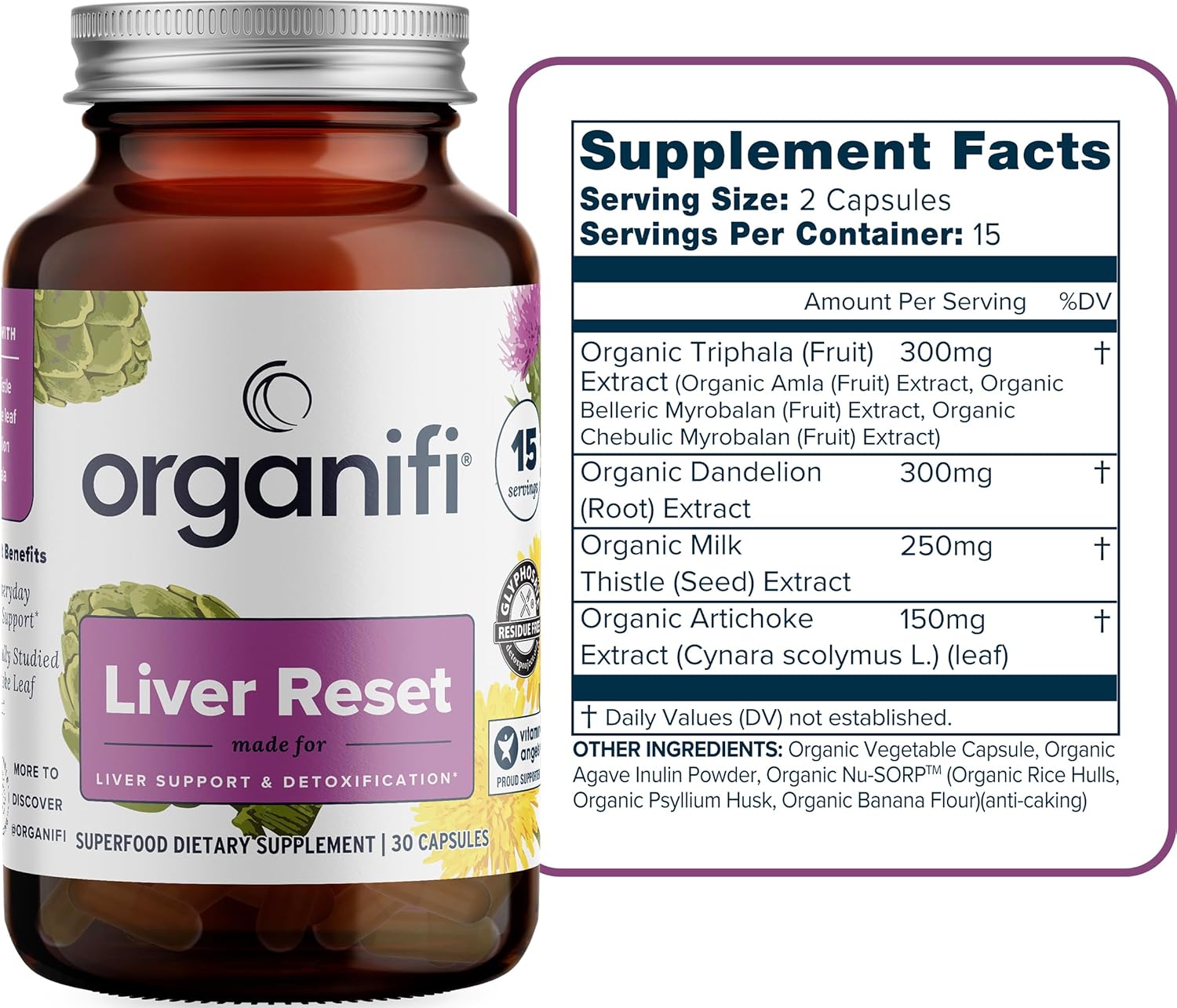 Organifi Liver Reset Capsules - Detox & Immune Support for Cellular Energy Production