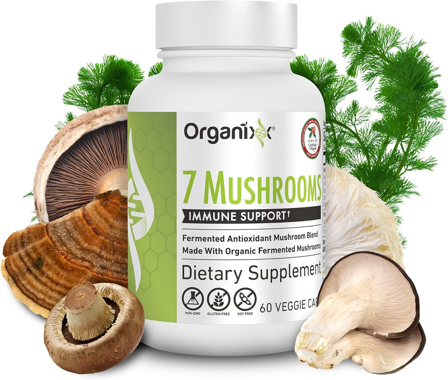 Organixx 7 Mushroom Supplement & Multi-Vita-Maxx Whole Food Multivitamin Bundle - 60 Vegetarian Capsules + 90 Gel Capsules