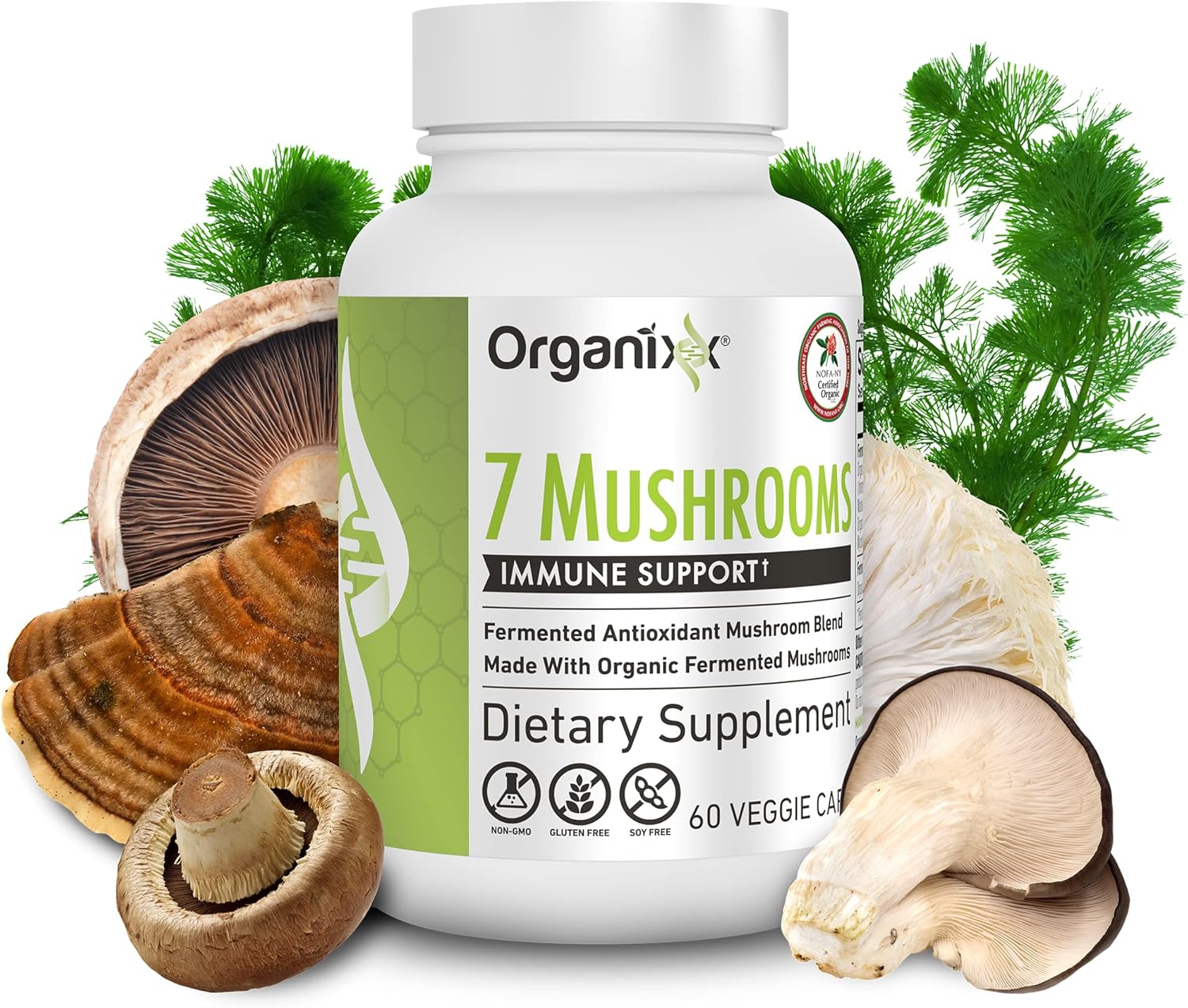Organixx 7 Mushroom Supplement & Multi-Vita-Maxx Whole Food Multivitamin Bundle - 60 Vegetarian Capsules + 90 Gel Capsules