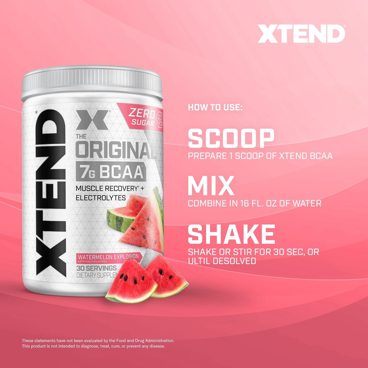 Original BCAA Powder with 7g BCAA and 2.5g L-Glutamine for Post Workout Muscle Recovery, Sugar Free Drink for Men & Women, 30 Servings