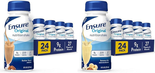 Original Butter Pecan & Banana Nutrition Shakes - 24 Pack Bundle for Meal Replacement