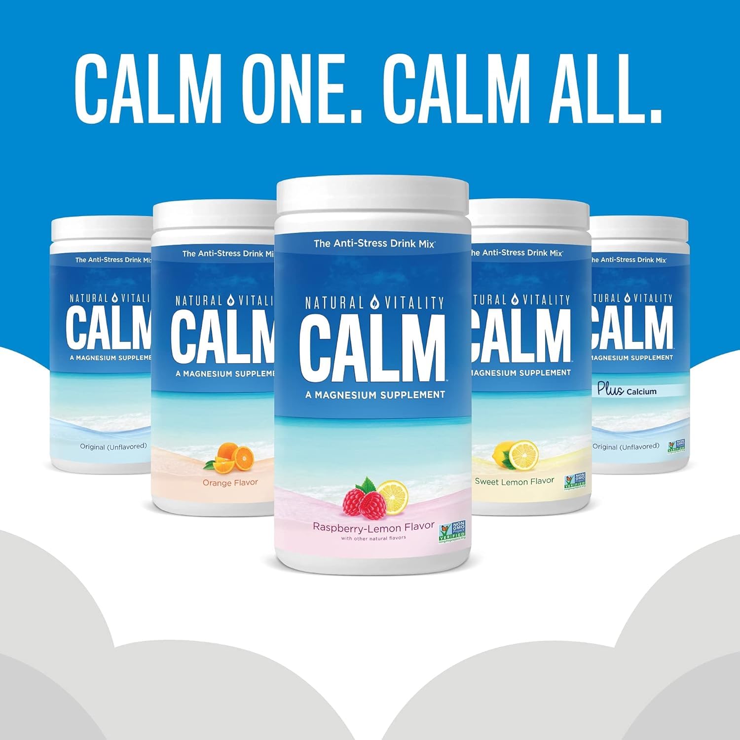 Original Raspberry Lemon Natural Vitality Calm Magnesium Supplement Drink Mix Powder - 8oz