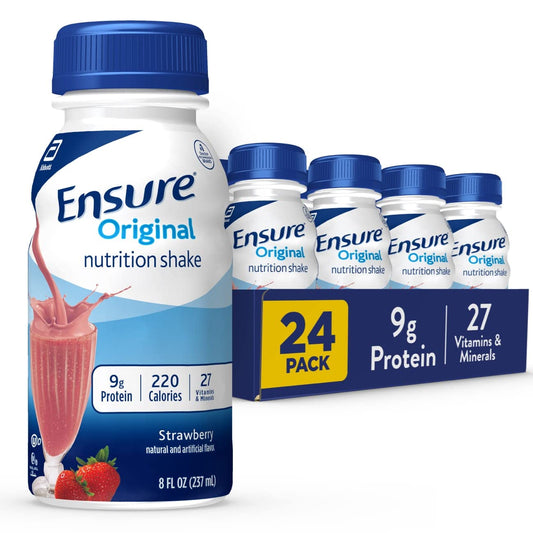 Original Strawberry Nutrition Shake | Meal Replacement | 24 Pack - Ensure