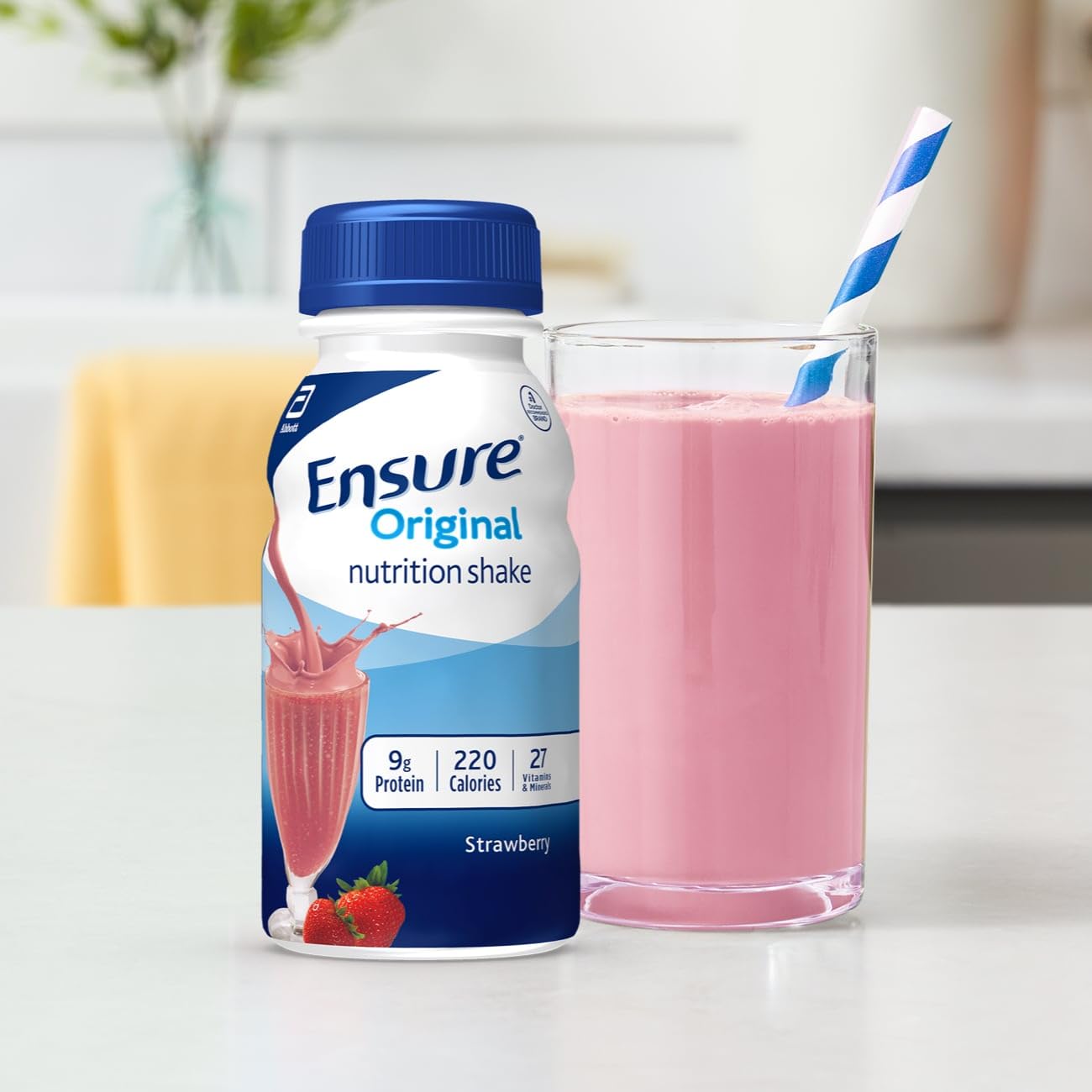 Original Strawberry Nutrition Shake | Meal Replacement | 24 Pack - Ensure