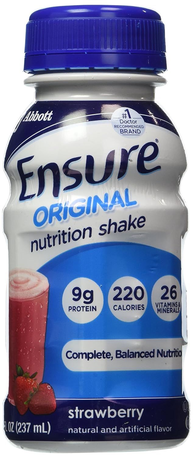 Original Strawberry Nutrition Shake | Meal Replacement | 24 Pack - Ensure
