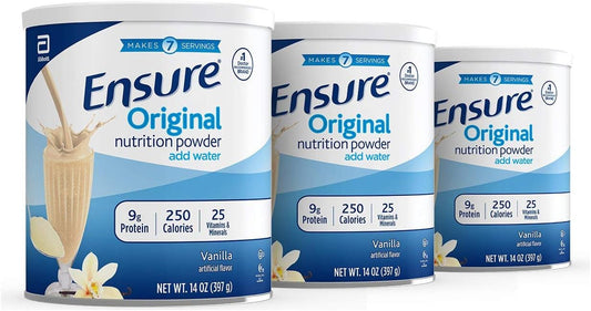 Original Vanilla Nutrition Powder for Meal Replacement - 9g Protein, 14oz (Pack of 3)
