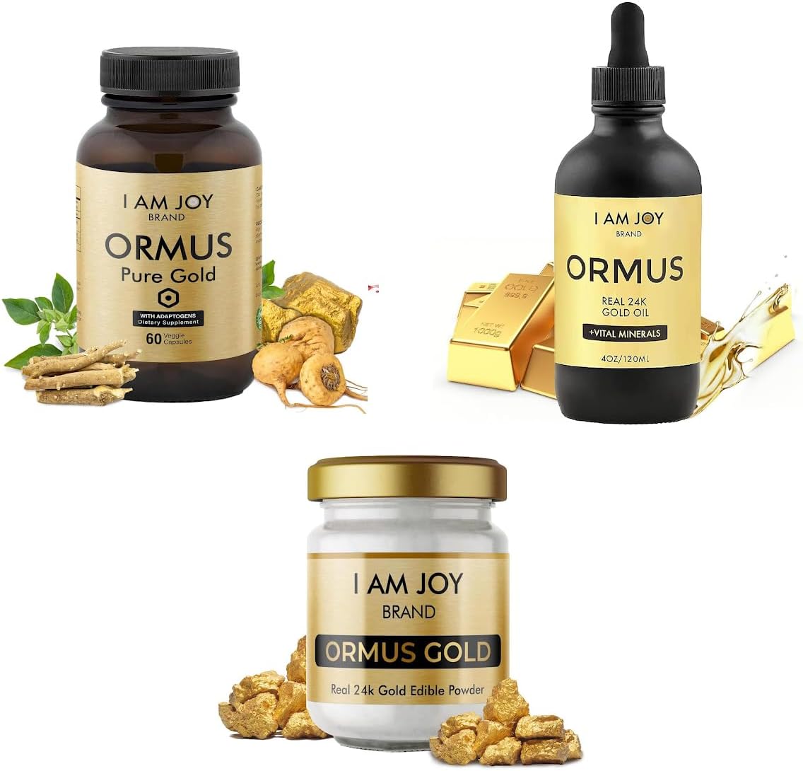 Ormus Oil, Powder, and Capsules Set by I Am Joy Co. - Enhance Your Well-Being with Ormus Supplements