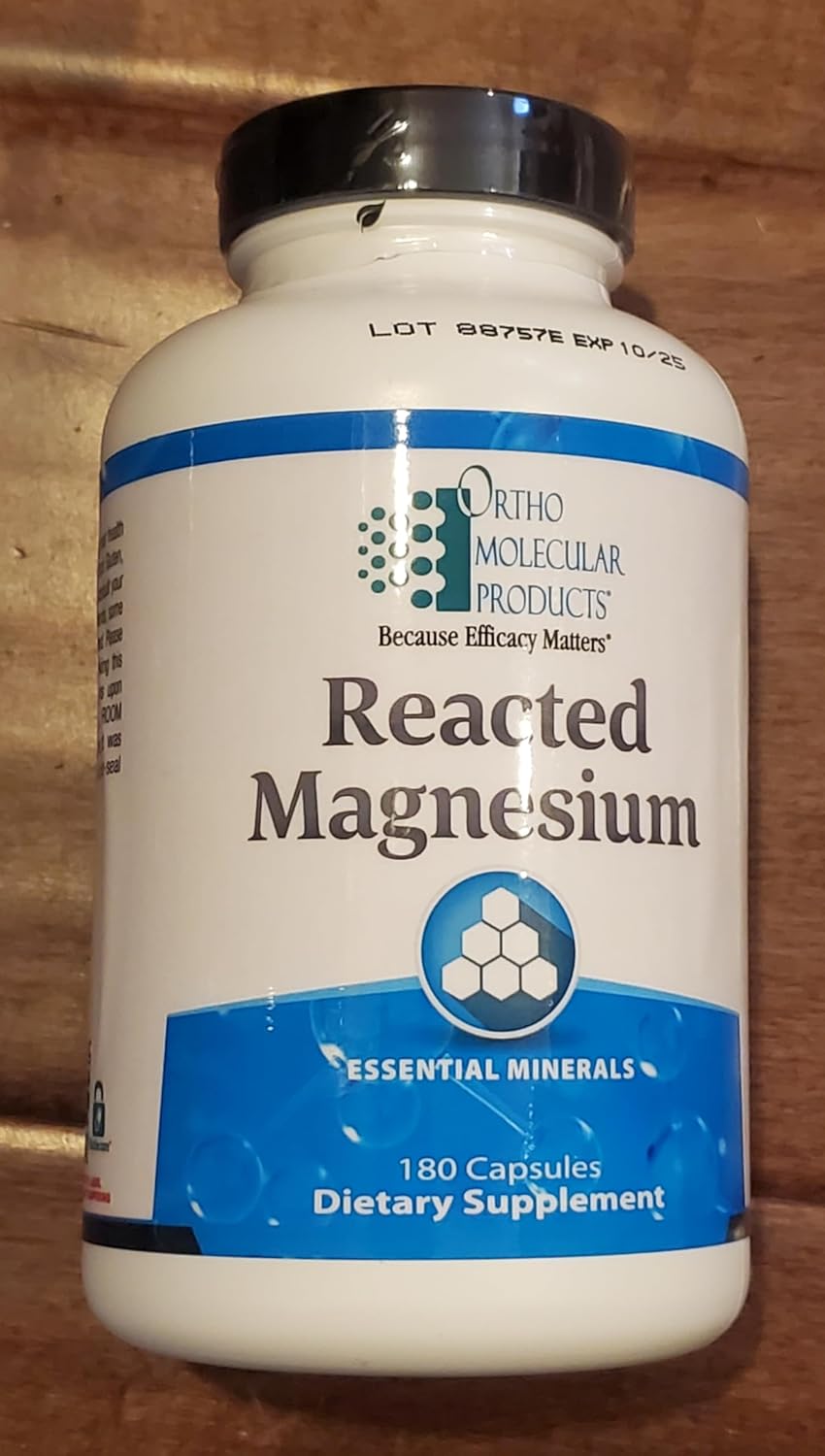 Ortho Molecular Reacted Magnesium Supplement - 120 Capsules for Bone Health & Muscle Function