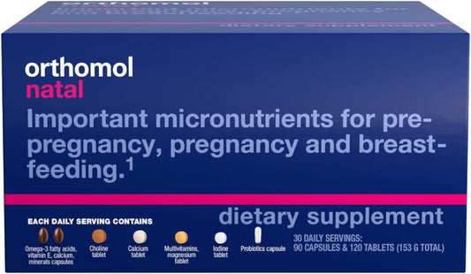 Orthomol Natal Supplement for Pre-Pregnancy, Pregnancy, and Breastfeeding, 30 Tablets and Capsules