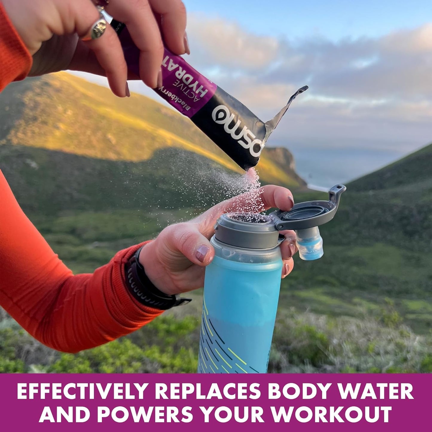 Osmo Active Hydration Electrolyte Powder - Natural Ingredients, 3X Faster Hydration, Boosts Power & Endurance - 16 Packets, BlackBerry Flavor