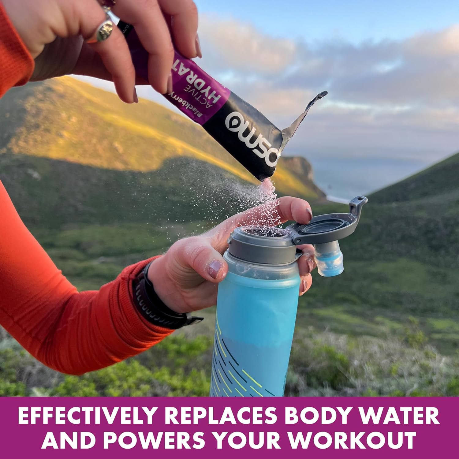 Osmo Active Hydration Electrolyte Powder - Natural Ingredients, 3X Faster Hydration, Boosts Power & Endurance - 16 Packets, BlackBerry Flavor