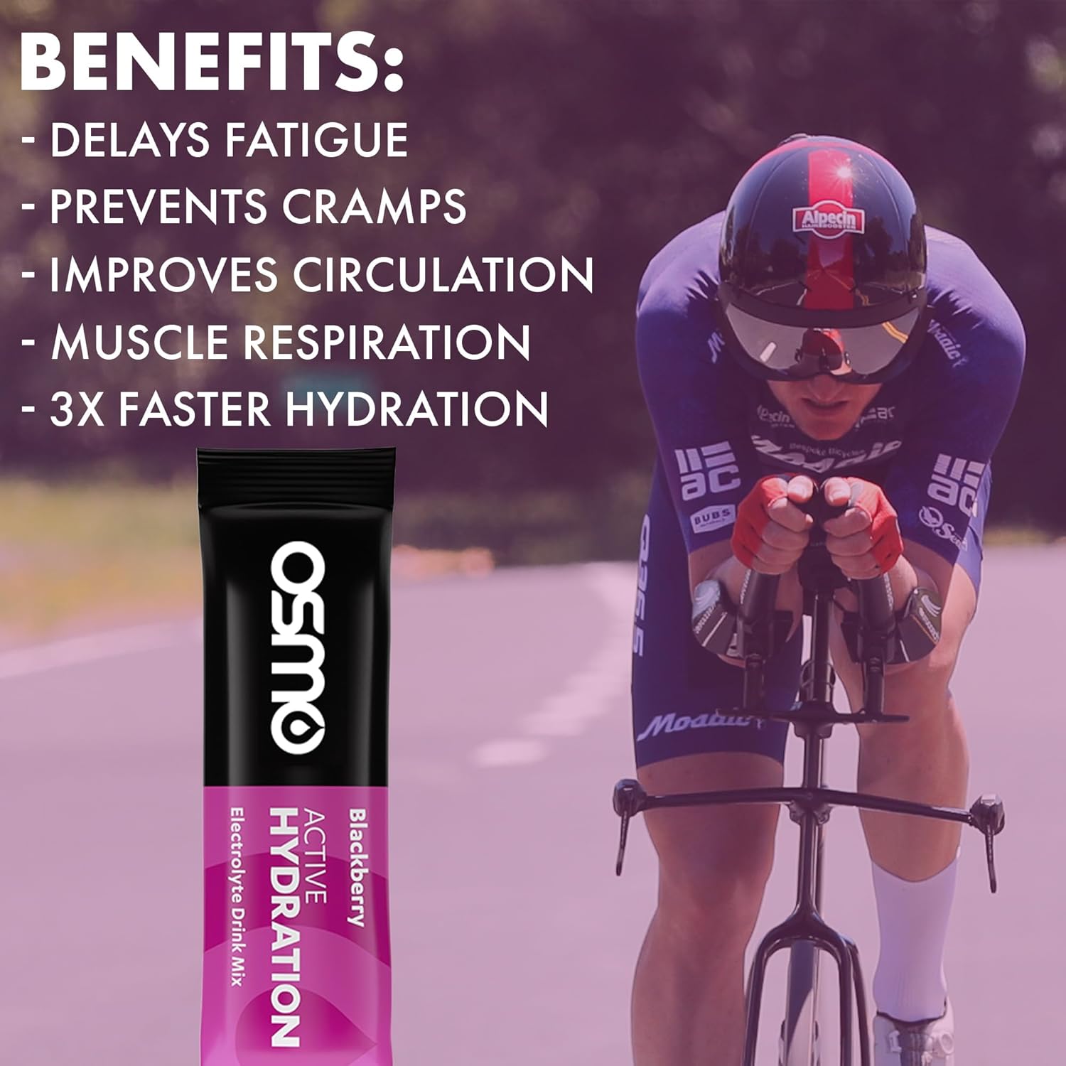 Osmo Active Hydration Electrolyte Powder - Natural Ingredients, 3X Faster Hydration, Boosts Power & Endurance - 16 Packets, BlackBerry Flavor