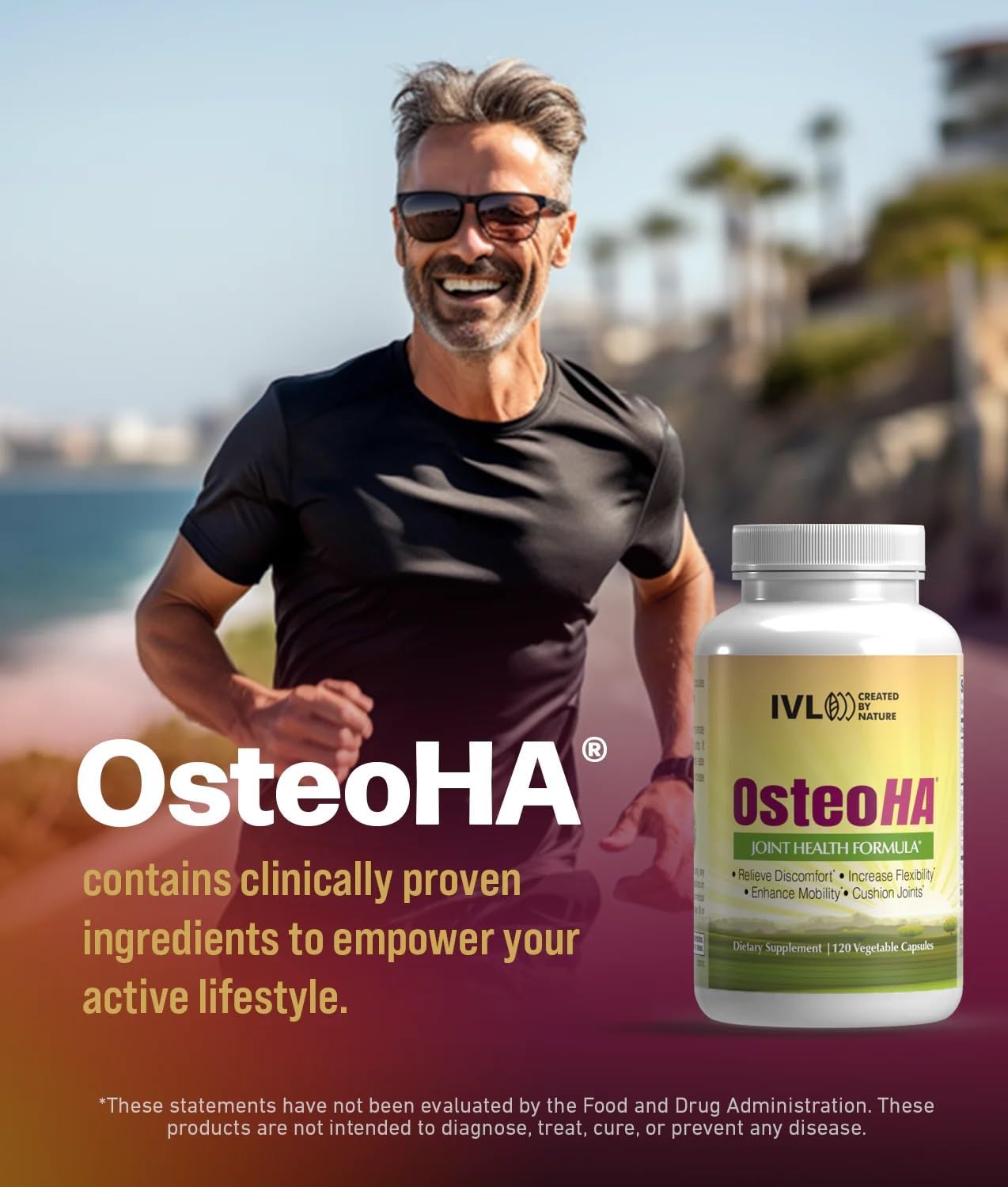 OsteoHA Joint Health Formula with Hyaluronic Acid - Supports Flexibility and Mobility - Boswellia and Vitamin C - 120 Capsules