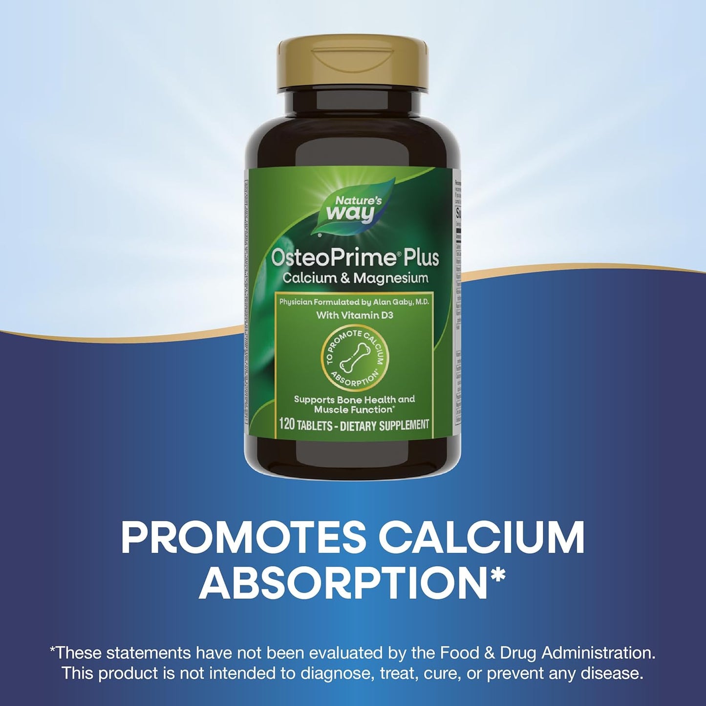OsteoPrime PLUS Calcium & Magnesium with Vitamins D3 & K2, Vegetarian, 120 Tablets for Bone Health & Muscle Function