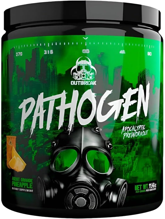 Outbreak Nutrition Pathogen Pre Workout Powder - Energy Boosting with Stimulants and Muscle Pump Compounds, Agent Orange-Pineapple Flavor, 11.45 oz