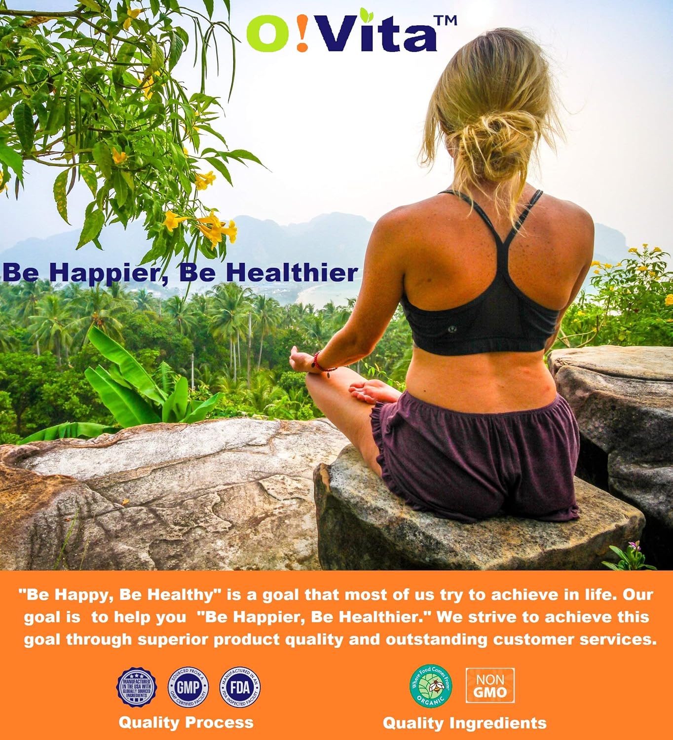 O!VITA Mega Multivitamin: Daily Immune Support with Full Spectrum of Vitamins & Minerals - 30 Non-GMO Tablets
